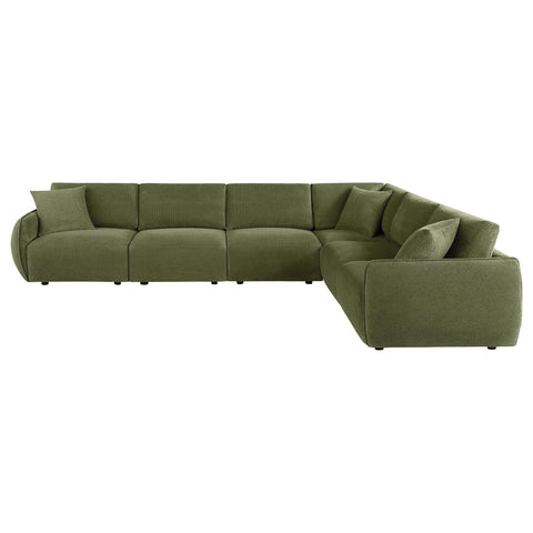 Burnett 6-piece Fabric Upholstered Modular Sectional Sofa Green