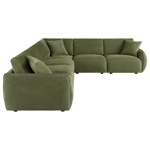 Burnett 6-piece Fabric Upholstered Modular Sectional Sofa Green