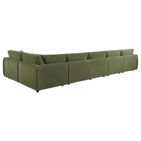 Burnett 6-piece Fabric Upholstered Modular Sectional Sofa Green