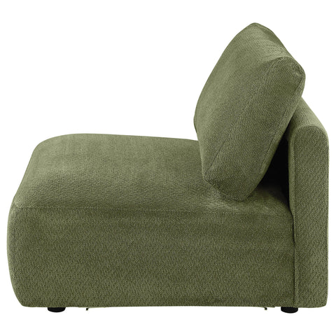Burnett Fabric Upholstered Modular Armless Chair Green