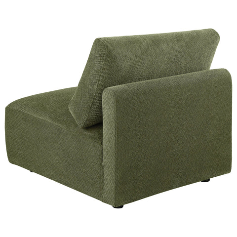 Burnett Fabric Upholstered Modular Armless Chair Green