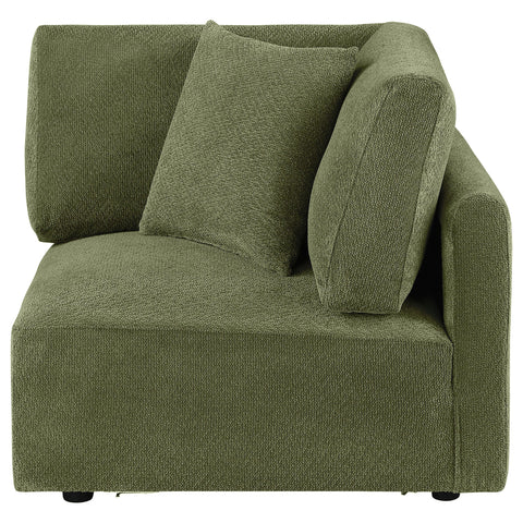 Burnett Fabric Upholstered Modular Corner Chair Green
