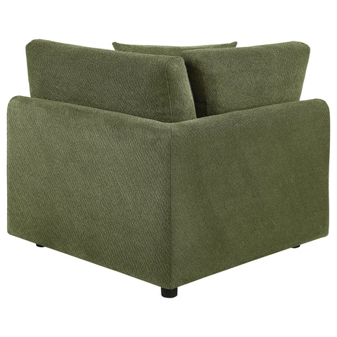 Burnett Fabric Upholstered Modular Corner Chair Green