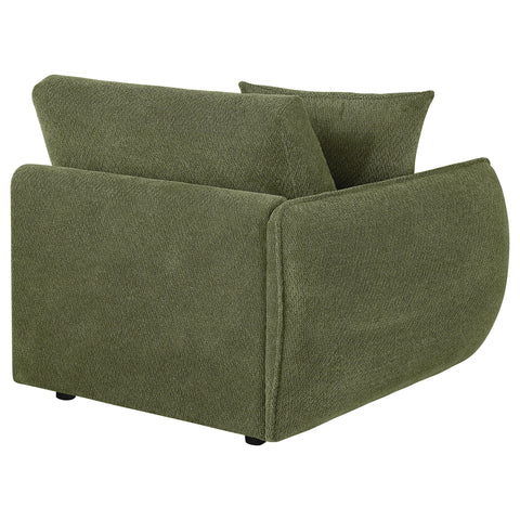 Burnett Fabric Upholstered Modular LAF Chair Green