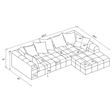 Scotland 2-Piece Upholstered Sectional Sofa