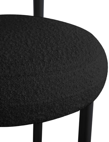 Poppy Black Boucle Fabric Stool C