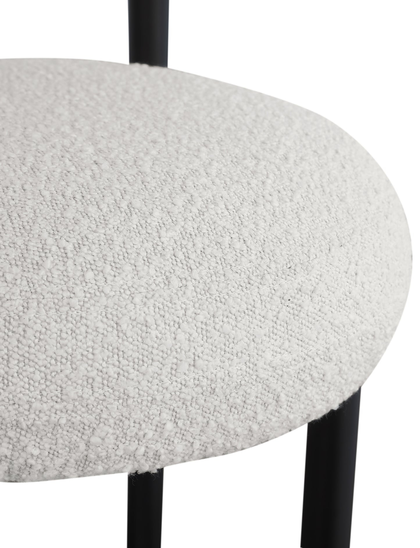 poppy cream boucle fabric stool c