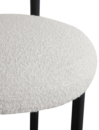 Poppy Cream Boucle Fabric Stool C