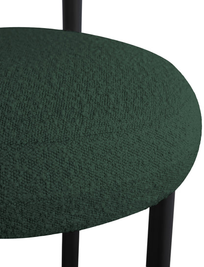 Poppy Green Boucle Fabric Stool C