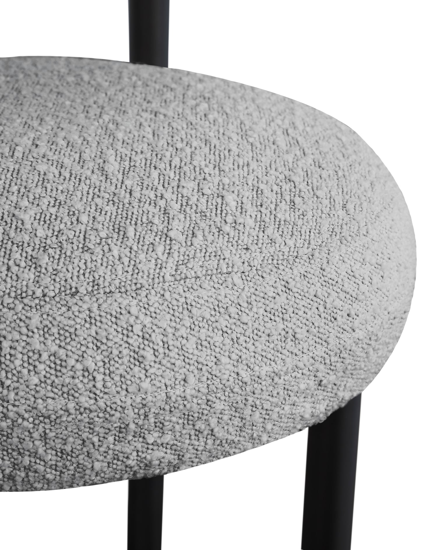 poppy grey boucle fabric stool c