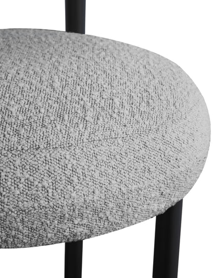 Poppy Grey Boucle Fabric Stool C