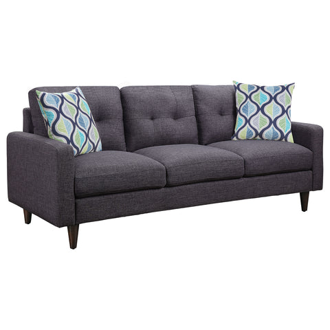 Lucas 3-piece Upholstered Track Arm Sofa Set GreyGrey
