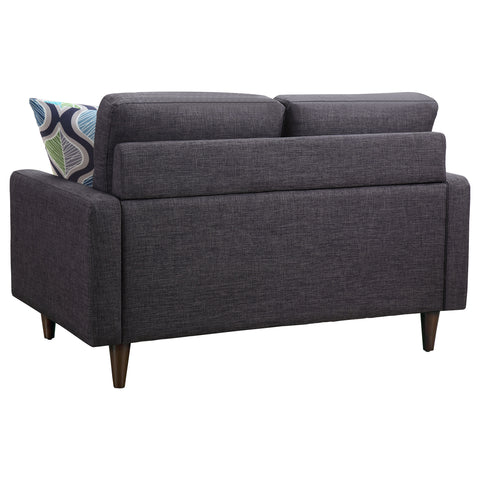 Lucas Upholstered Track Arm Tufted Loveseat GreyGrey