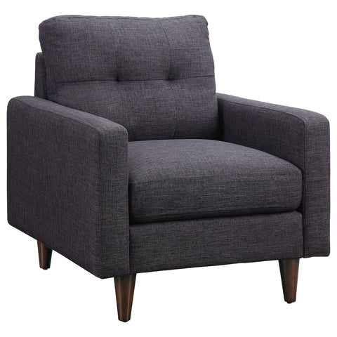 Lucas Upholstered Track Arm Tufted Accent Chair GreyGrey