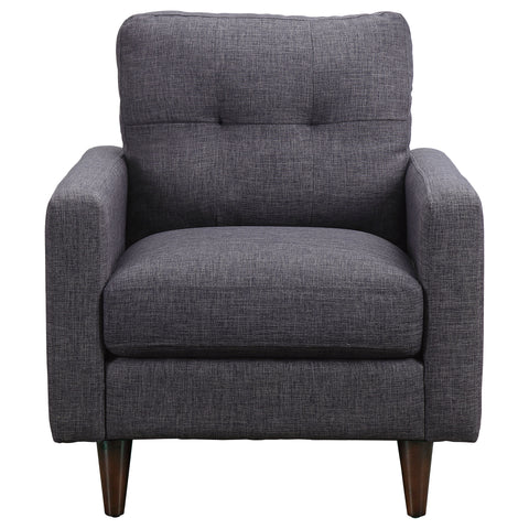 Lucas Upholstered Track Arm Tufted Accent Chair GreyGrey