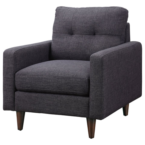 Lucas Upholstered Track Arm Tufted Accent Chair GreyGrey