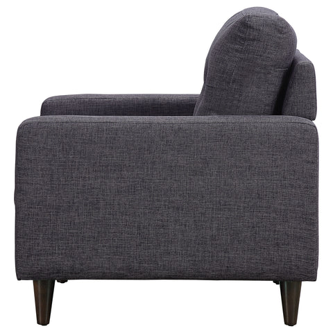 Lucas Upholstered Track Arm Tufted Accent Chair GreyGrey