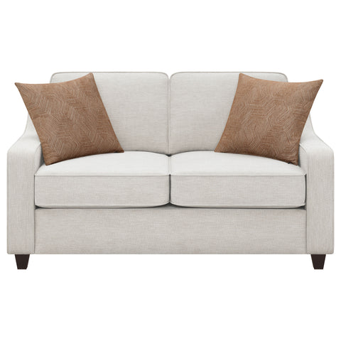 Robin Upholstered Sloped Arm Loveseat BeigeBeige