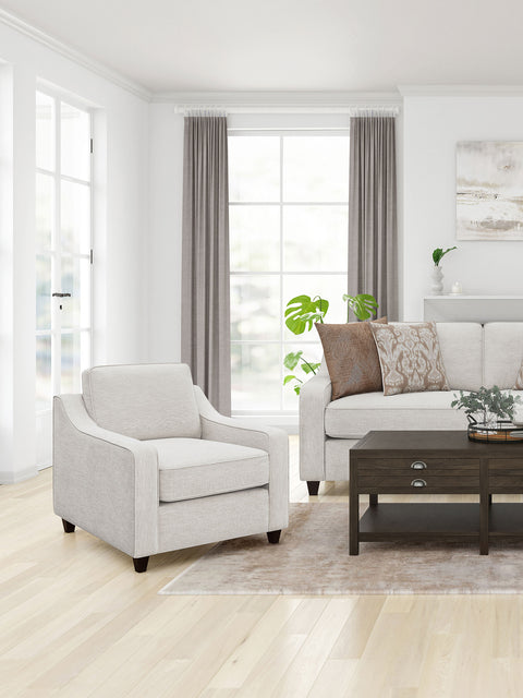 Robin Upholstered Sloped Arm Accent Chair BeigeBeige