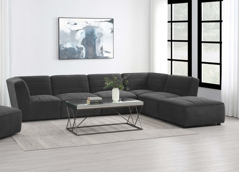 Bolden 6-piece Upholstered Modular Sectional Sofa CharcoalDark Charcoal