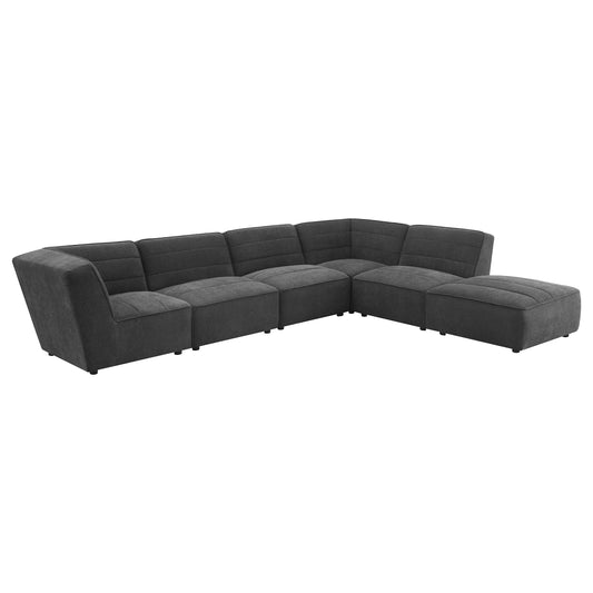 Bolden 6-piece Upholstered Modular Sectional Sofa CharcoalDark Charcoal