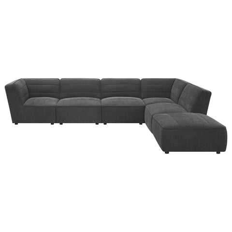 Bolden 6-piece Upholstered Modular Sectional Sofa CharcoalDark Charcoal