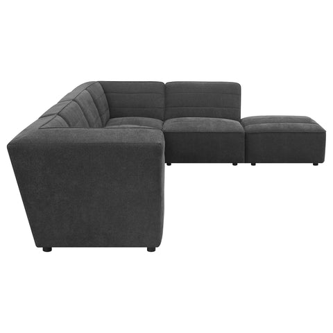 Bolden 6-piece Upholstered Modular Sectional Sofa CharcoalDark Charcoal