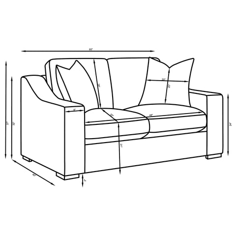 Byrne 3-piece Upholstered Track Arm Sofa Set Sand