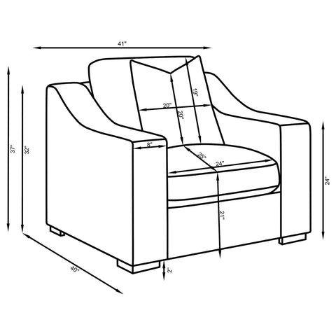 Byrne 3-piece Upholstered Track Arm Sofa Set Sand