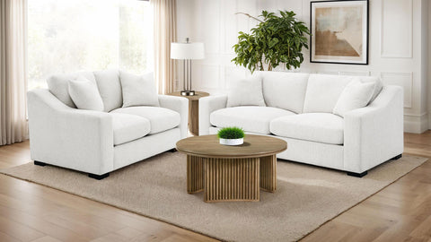 Byrne Fabric Upholstered Track Arm Sofa Sand