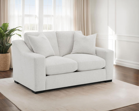 Byrne Fabric Upholstered Track Arm Loveseat Sand