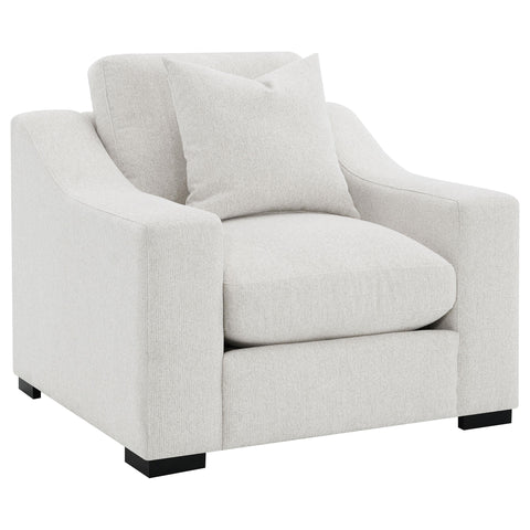Byrne Fabric Upholstered Track Arm Accent Chair Sand