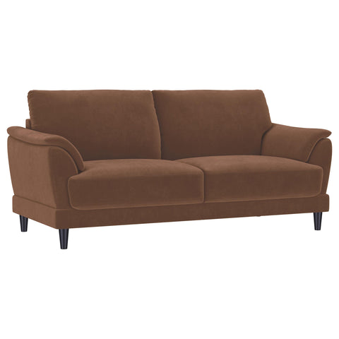 Whitney 2-piece Velvet Upholstered Crescent Arm Sofa Set Rust