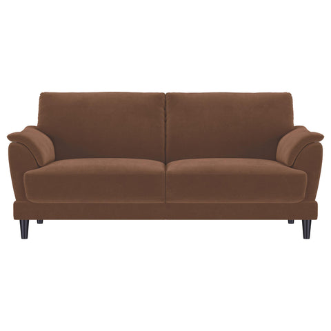 Whitney 2-piece Velvet Upholstered Crescent Arm Sofa Set Rust