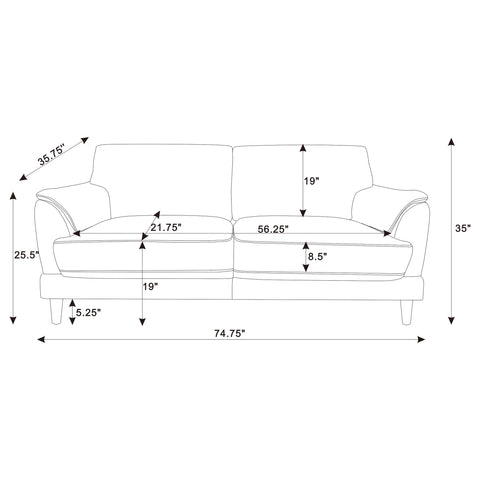 Whitney 2-piece Velvet Upholstered Crescent Arm Sofa Set Rust