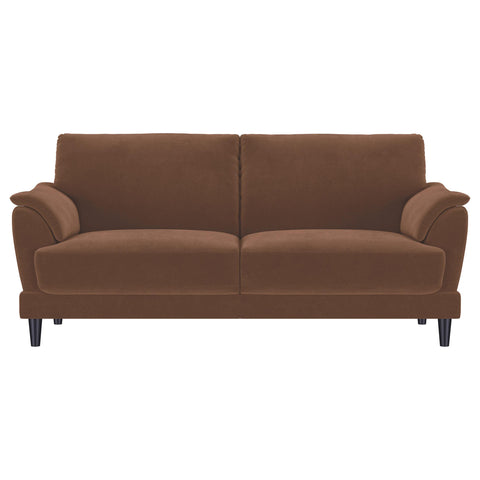 Whitney Velvet Upholstered Crescent Arm Sofa Rust