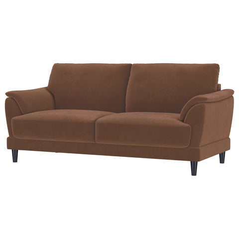 Whitney Velvet Upholstered Crescent Arm Sofa Rust