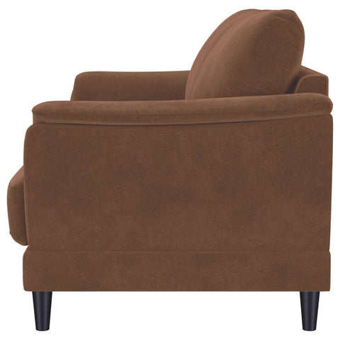 Whitney Velvet Upholstered Crescent Arm Sofa Rust