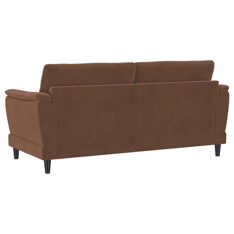 Whitney Velvet Upholstered Crescent Arm Sofa Rust
