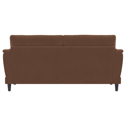 Whitney Velvet Upholstered Crescent Arm Sofa Rust