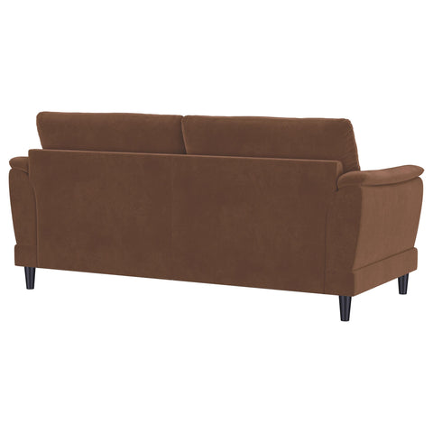 Whitney Velvet Upholstered Crescent Arm Sofa Rust