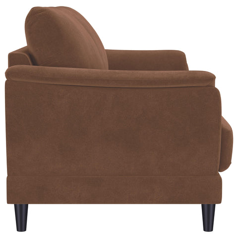 Whitney Velvet Upholstered Crescent Arm Sofa Rust