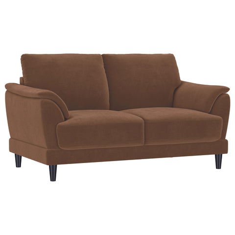 Whitney Velvet Upholstered Crescent Arm Loveseat Rust