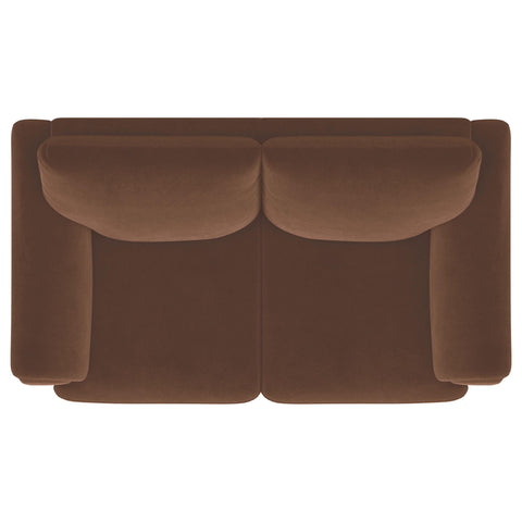Whitney Velvet Upholstered Crescent Arm Loveseat Rust