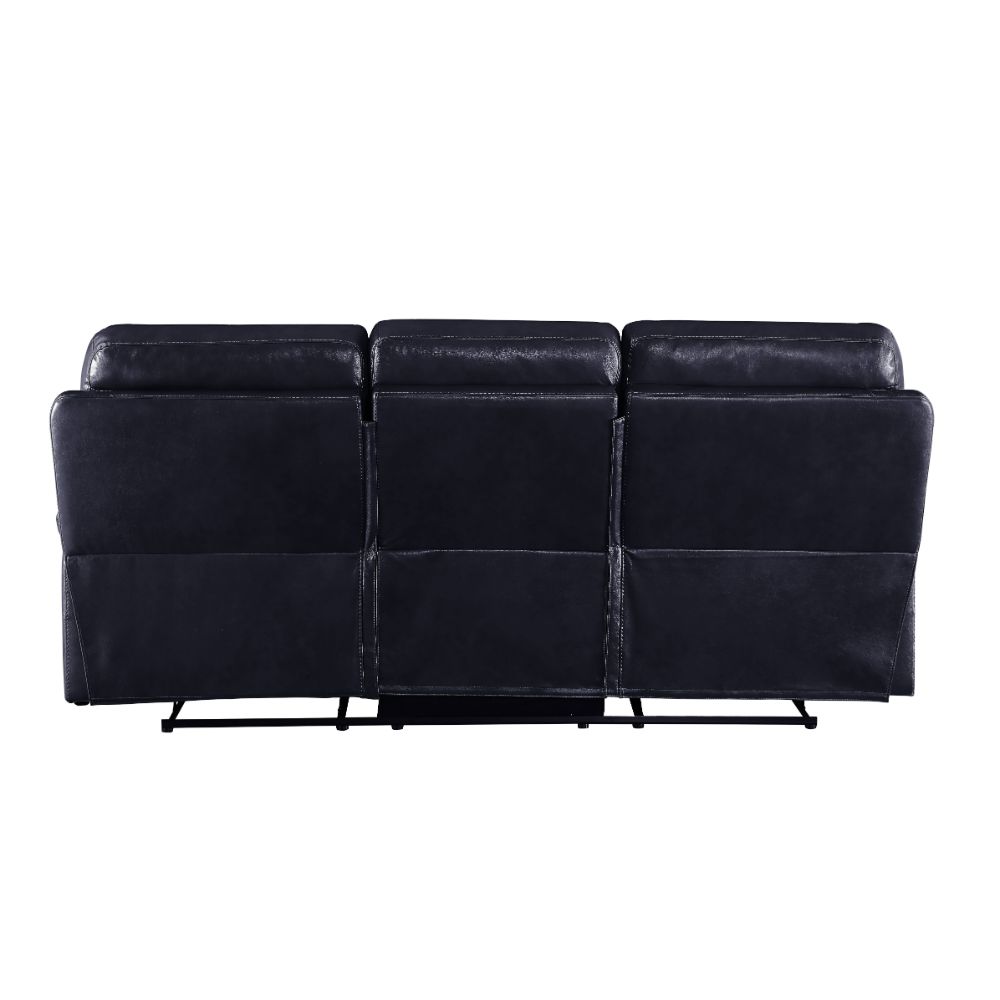 dazenus motion sofa, navy leather-gel match