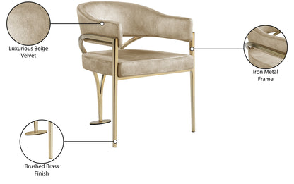 Kenzi Beige Velvet Dining Chair C