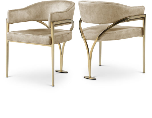 Noah Beige Velvet Dining Chair