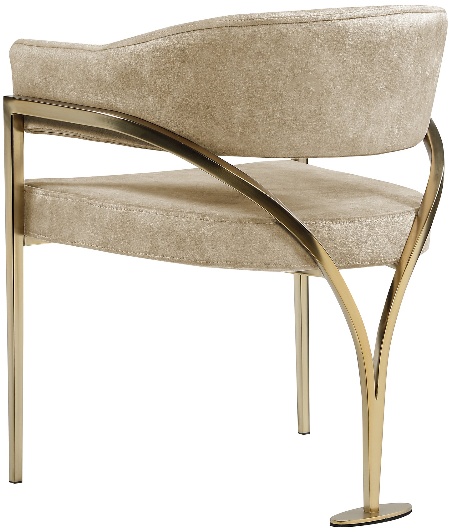 noah beige velvet dining chair