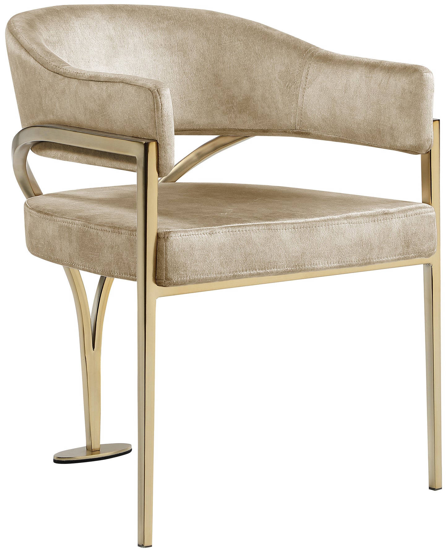 noah beige velvet dining chair