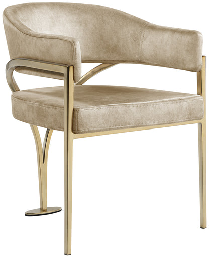 Noah Beige Velvet Dining Chair